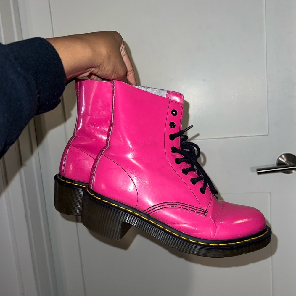 Hot pink doc martens (size 10)